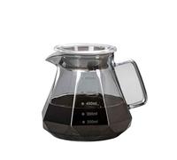 Compatible for cafetière en verre, tasse filtrante for brassage manuel, nuage froid, ensemble d'entonnoir for jardin(600ml octagonal pot with lid (ash))