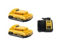 Compatible for DeWalt 18 V/20 Volts Max DCB200 Remplacement de Batterie au Lithium 18 V DCB203 DCB184 DCB182 180 DCB181 DCB182 DCB201 DCB206 Chargeur(2PCS 3.0Ah-UScharger)
