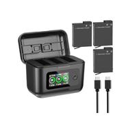 Compatible for DJI, for Action 6 5 4 3 Pro, Batterie 2200mAh for Action 5 Action 6, Chargeur De Batteries, Accessoires De Caméra De Sport(3BatteryWithCharger)
