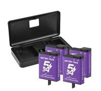 Compatible for DJI Osmo Action 4/3 5 Pro 6 et 360 Series, Batterie 2250 mAh avec Chargeur LCD(4 Battery 1 Charger)