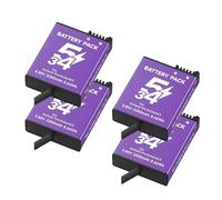 Compatible for DJI Osmo Action 4/3 5 Pro 6 et 360 Series, Batterie 2250 mAh avec Chargeur LCD(4PCS Battery)