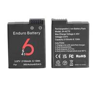 Compatible for DJI Osmo Action 6/5/4/3 et 360, Remplacement de Batterie de caméra 3,87 V 2100 mAh(2pcs Battery)