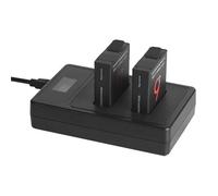 Compatible for DJI Osmo Action 6/5/4/3 et 360, Remplacement de Batterie de caméra 3,87 V 2100 mAh(2pcs Battery Charger)