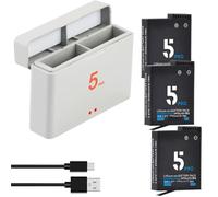 Compatible for DJI Osmo Action 6/5 Pro/4/3, Batterie de Remplacement 2250 mAh avec boîtier de Chargeur(3 Battery 1 Charger)