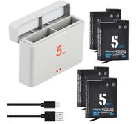 Compatible for DJI Osmo Action 6/5 Pro/4/3, Batterie de Remplacement 2250 mAh avec boîtier de Chargeur(4 Battery 1 Charger)