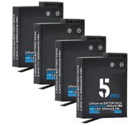 Compatible for DJI Osmo Action 6 5pro 4 3 & 360 Series, Batterie de Remplacement for Appareil Photo 2250 mAh(4 Battery)