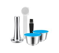 Compatible For Dolce Gusto, Compatible For Nescafé, Dosettes De Café Rechargeables En Capsules De Café Réutilisables En Acier Inoxydable(2pcs with Tamper)