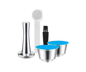 Compatible For Dolce Gusto, Compatible For Nescafé, Dosettes De Café Rechargeables En Capsules De Café Réutilisables En Acier Inoxydable(2pcs with Tamper)