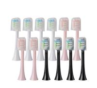 Compatible For Electric Toothbrush Heads, 6 Or 12 Pack Soft Bristles For Gentle Cleaning(SHUSHI-WH4PK4BK4)