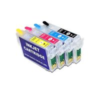 Compatible for Epson, Cartouche d'encre Rechargeable à Puce Arc T0711 for Stylet SX210 SX209 SX200 SX115 SX110 SX105 SX100 SX20 SX21 D92 D120