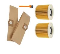 Compatible for Karcher WD3 Premium WD3200 WD 3300 MV3 A2004 A2054, pièces de rechange for aspirateur, sac à poussière de remplacement, filtre Hepa, sac poubelle (Color : 2pcs Dust Bag 2pcs Filter)