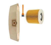 Compatible for Karcher WD3 Premium WD3200 WD 3300 MV3 A2004 A2054, pièces de rechange for aspirateur, sac à poussière de remplacement, filtre Hepa, sac poubelle (Color : 1pcs Dust Bag 1pcs Filter)