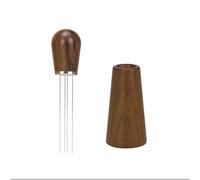 Compatible for les machines à expresso café WDT outil distributeur d'aiguilles agitateur en acier inoxydable avec support en bois(Red Sandalwood Set)