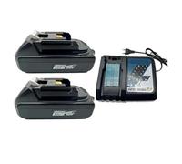 Compatible For Makita, 18V 3Ah 3000mah, Batterie BL1830B BL1850B BL1850 BL1840 BL1860 BL1815 Batterie Au Lithium De Remplacement(2PCS 3.0AH Charger)