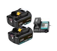 Compatible For Makita, Batterie Li-ion 18V 6,0 Ah, Remplacement De L'unité De Batterie BL1830BL1840BL1850BL1860B LXT400(6.0Ahx2 ChargerX1)