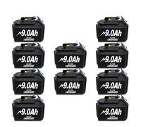 Compatible For Makita, Batterie Rechargeable BL1830 6000 MAh/9000 MAh BL1840 BL1850 BL1860 18 V De Remplacement Avec Chargeur Simple 4 A/double 6 A.(10Pcs 9000mAh)