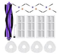 Compatible for Narwal, Freo Lot De 16 Pièces De Rechange for Aspirateur Robot, Kit D'accessoires De Rechange, 1 Brosse, 4 Filtres, 4 Vadrouilles, 6 Rouleaux De Brosse Latérale