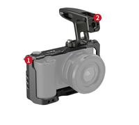 Compatible for SmallRig 3538B, Compatible for Sony ZV-E10 Cage de caméra améliorée avec poignée en Silicone et Plaque de dégagement Rapide(Cage Kit 4)