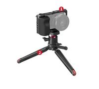 Compatible for SmallRig 3538B, Compatible for Sony ZV-E10 Cage de caméra améliorée avec poignée en Silicone et Plaque de dégagement Rapide(Cage Kit 3)