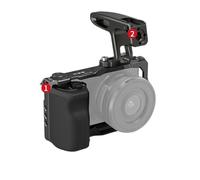 Compatible for SmallRig 3538B, Compatible for Sony ZV-E10 Cage de caméra améliorée avec poignée en Silicone et Plaque de dégagement Rapide(Cage Kit 1)