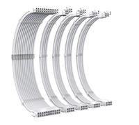 Compatible for TEUCER - Kit de câble d'extension CPU PSU 35CM, ATX 24 Broches/6 + 2 Broches PCI-E/4 + 4 Broches EPS, Cordon d'alimentation avec Peigne de câble(MZ-5-WH(WH))