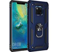Compatible Huawei Mate 20 Pro - Coque Bleue Antichoc Militaire Avec Bumper Renforcé Et Support Aimanté + Verre Trempé 3d - Housse Protectrice Robuste