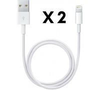 Lot 2 Cables USB Lightning Chargeur Blanc pour Apple iPAD AIR 1 / AIR 2 - Cable Port USB Data Chargeur Synchronisation Transfert Donnees Mesure 1