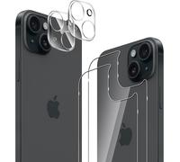 Compatible Iphone 15 ¿ Pack 2+2 Verre Trempé Écran + Arrière/Lentille 9h Anti-Rayures Anti-Empreintes 99% Transparence