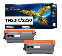 compatible pour Brother TN-2220 TN2210 2600 pages haute capacité Pack 2