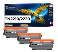 compatible pour Brother TN-2220 TN2210 2600 pages haute capacité Pack 3