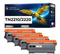 compatible pour Brother TN-2220 TN2210 2600 pages haute capacité Pack 4