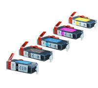 Compatible pour Canon Pixma MP 630 Cartouches d'encre ensemble noir, cyan, magenta, jaune, photo noir - CLI-521 / 2933B001-2936B001 - Inhalt: 2 x 16 ml & 8 x 8,4 ml