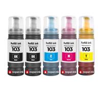 compatible pour Epson 103 E103B E103C E103M E103Y Noirs et Couleurs Pack 5x70ml 30000 pages