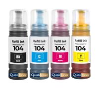 compatible pour Epson 104 E104BK E104C E104M E104Y Noir et Couleurs Pack 4 70 ml 4500 pages