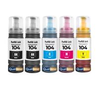 compatible pour Epson 104 E104BK E104C E104M E104Y Noir et Couleurs Pack 5 70 ml 4500 pages