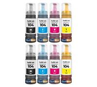 compatible pour Epson 104 E104BK E104C E104M E104Y Noir et Couleurs Pack 8 70 ml 4500 pages