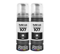 compatible pour Epson C13T09B140 107 noire haute capacité 3600 pages pack 2 x 70 ml