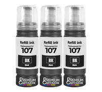 compatible pour Epson C13T09B140 107 noire haute capacité 3600 pages pack 3 x 70 ml