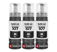 compatible pour Epson C13T09B140 107 noire haute capacité 3600 pages pack 3 x 70 ml