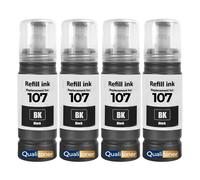 compatible pour Epson C13T09B140 107 noire haute capacité 3600 pages pack 4 x 70 ml