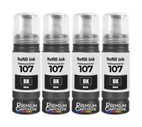 compatible pour Epson C13T09B140 107 noire haute capacité 3600 pages pack 4 x 70 ml