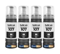compatible pour Epson C13T09B140 107 noire haute capacité 3600 pages pack 4 x 70 ml