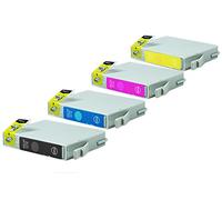 Compatible pour Epson Stylus Photo RX 420 Cartouches d'encre ensemble noir, cyan, magenta, jaune - T0556 / C13T05564010 - Inhalt: 4 x 16 ml