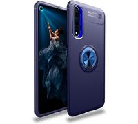 Compatible Pour Étui Huawei Nova 5t, 360°Ring Stand Pour Support Voiture Magnetique Sturdy But Stylish Coque. Bleu+Bleu
