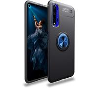 Compatible Pour Étui Huawei Nova 5t, 360°Ring Stand Pour Support Voiture Magnetique Sturdy But Stylish Coque. Bleu+Noir