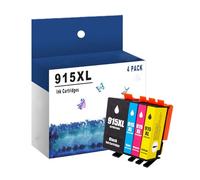 Compatible pour HP 915XL Cartouches d'encre Combo Pack Fonctionne avec Officejet Pro 8010 8012 8018 8020 8022 8026 8028 8023 8030, Encre Remanufacturée À Haut Rendement,BK/C/M/Y-with Chip