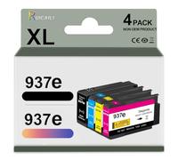Compatible pour HP 937e 937XL 937 avec Puce Cartouches d’Encre pour OfficeJet Pro 9110b 9120b 9130b 9720 9730 (4)
