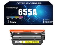 Compatible pour HP CF450A CF451A CF452A CF453A 655A Remplacement de cartouche de toner à haut rendement avec puce pour HP M652n M652dn M653dn M653x M653dh M681f M681z M681f M682z Imprimante Couleurs V