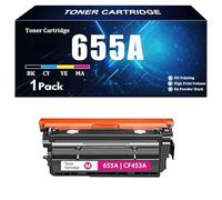 Compatible pour HP CF450A CF451A CF452A CF453A 655A Remplacement de cartouche de toner à haut rendement avec puce pour HP M652n M652dn M653dn M653x M653dh M681f M681z M681f M682z Imprimante Couleurs V