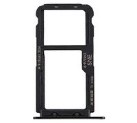 Compatible Pour HUAWEI MATE 20 Lite Support adaptateur Slot Porte Card Carte SIM TRAY Chariot plateau porte cartes Nano sIM1 + SIM2 ou support mémoire Micro SD (Noir)